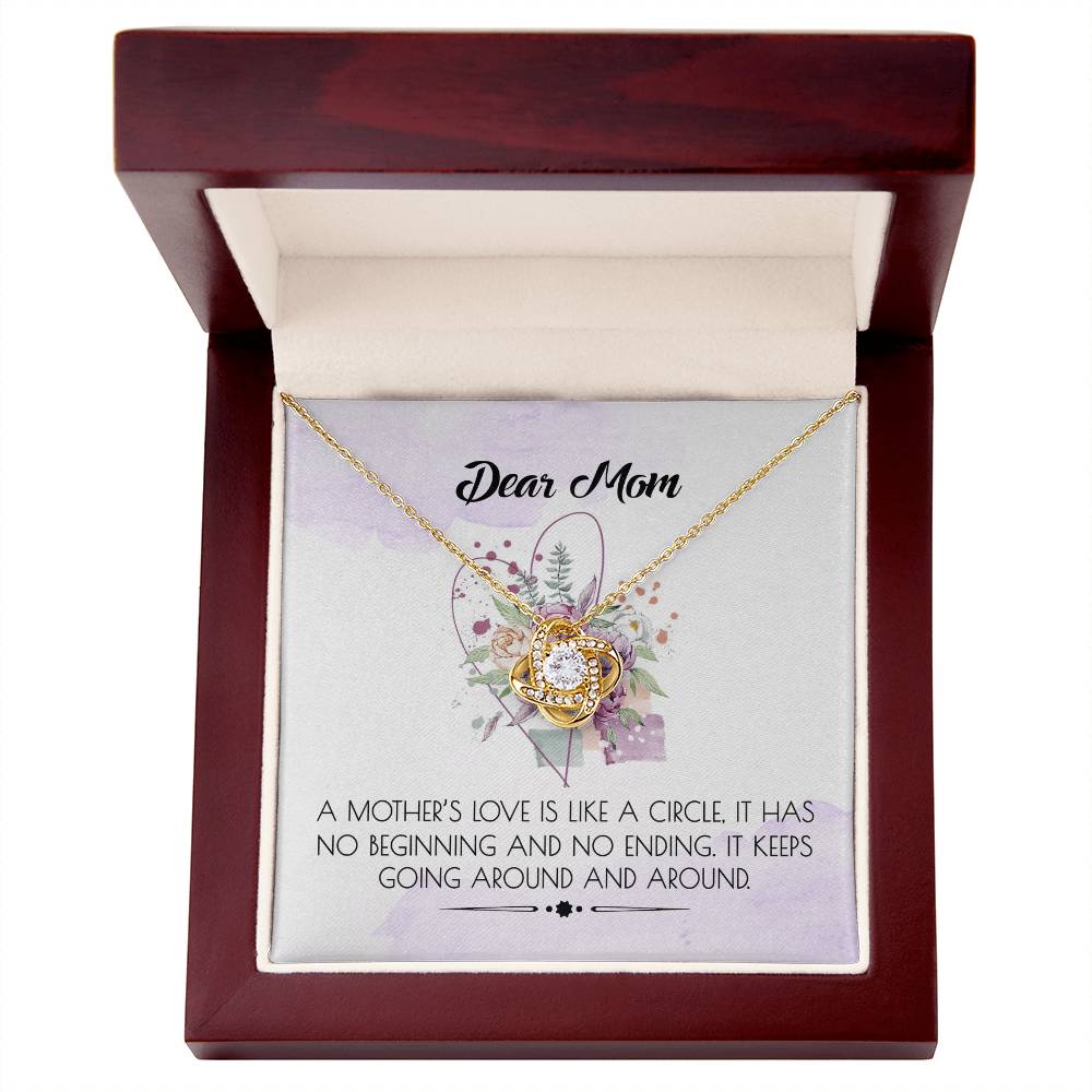 Dear Mom Gift Necklace, To My Mom Necklace, Daughter And Mother Love Knot Pendant Gift For Her, Bonus Mom Gift Necklace, Jewelry For Mom On Mothers Day, Anniversary, Birthday Gift Christmas