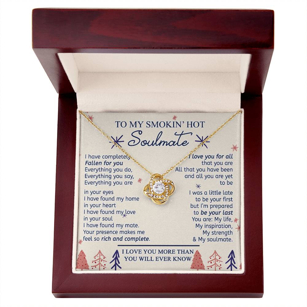 To My Smokin' Hot Soulmate Necklace From Husband, Boyfriend Gift On Birthday Christmas Jewelry Gifts For My Wife Personalized Gift Present Pendant for Future Wife Soulmate Girlfriend My Love