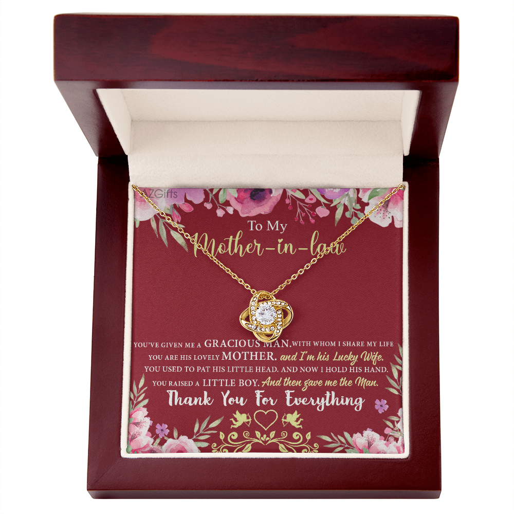 Gift For Mother In Law Necklace, To My Mother In Law Gift Necklace, Mom Love Knot Necklace, Gift To Mother In Law Necklace For Beautiful Mom Jewelry, Mother In Law Beautiful Mom Jewelry For Women