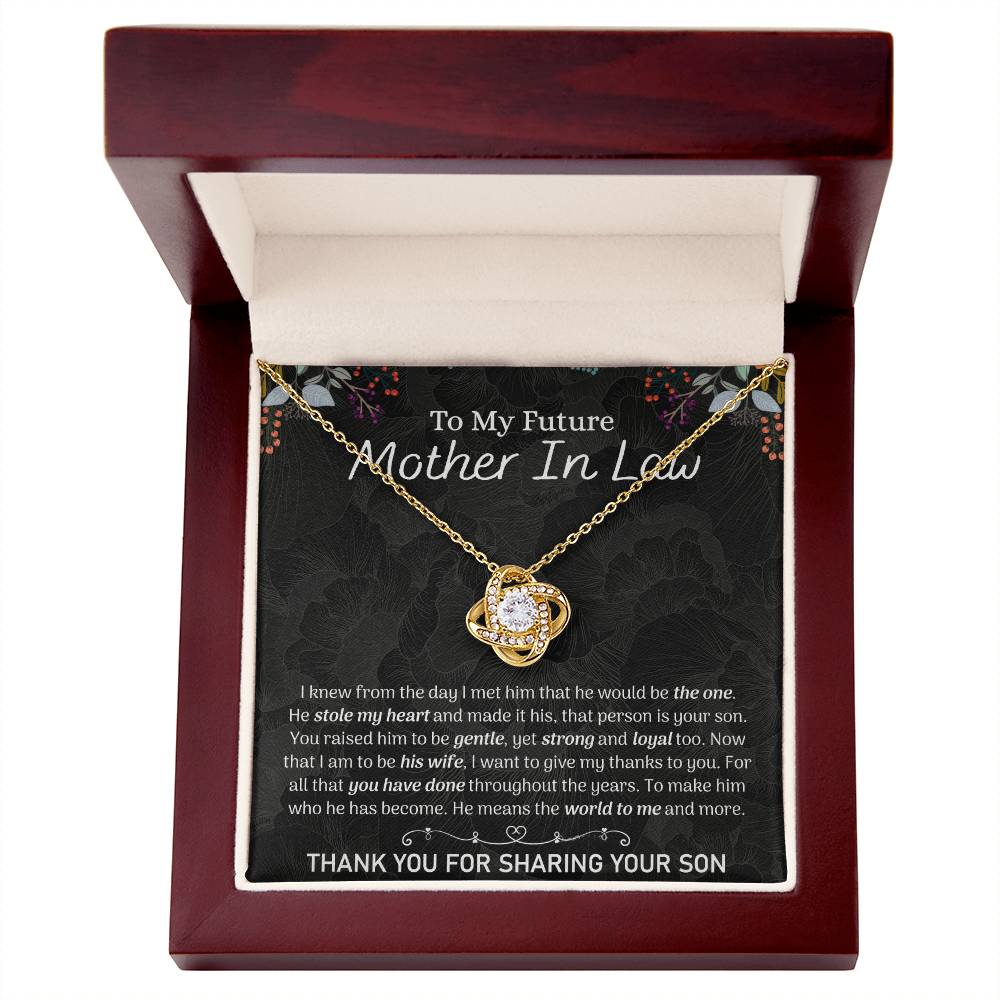 To My Future Mother In Law Necklace, To My Mother In Law Love Knot Necklace From Son, Future Mother In Law Gift Necklace, Future Mother In Law Pendant Gift, Jewelry Gift For Women, Mother In Law