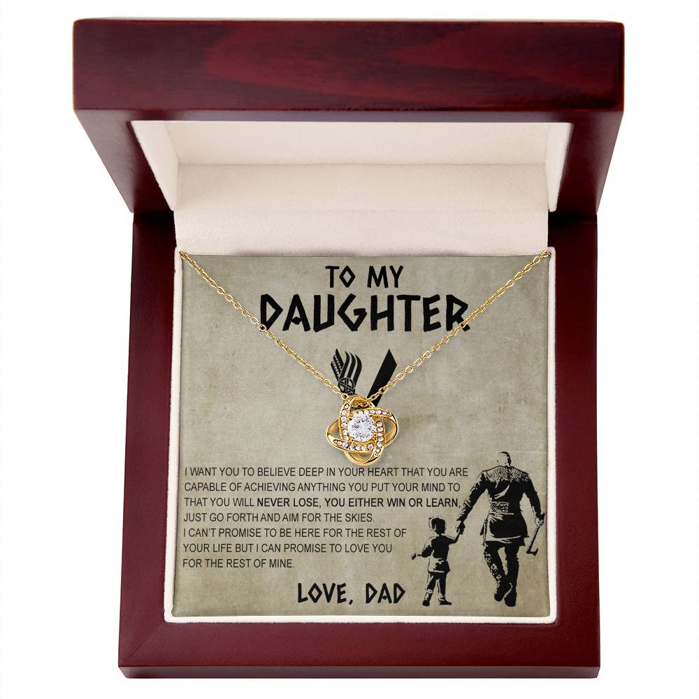 Father To Daughter Gifts Necklace From Dad, Father Daughter Viking Necklace, To My Daughter Necklace From Daddy On Graduation Gift, Birthday, Anniversary, Christmas For Badass Beautiful Girls
