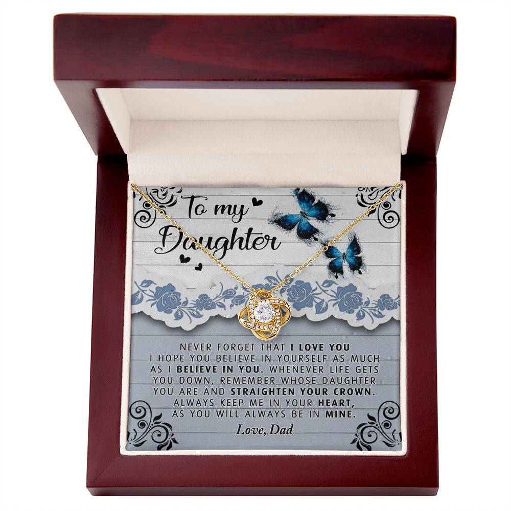 To My Daughter Necklace from Dad Father to Daughter Necklace, Pendant Gift Daughter Wedding Gift Necklace Present Graduation Gift Daughter Birthday Xmas Jewelry Gift For Girls Little Girl Necklace