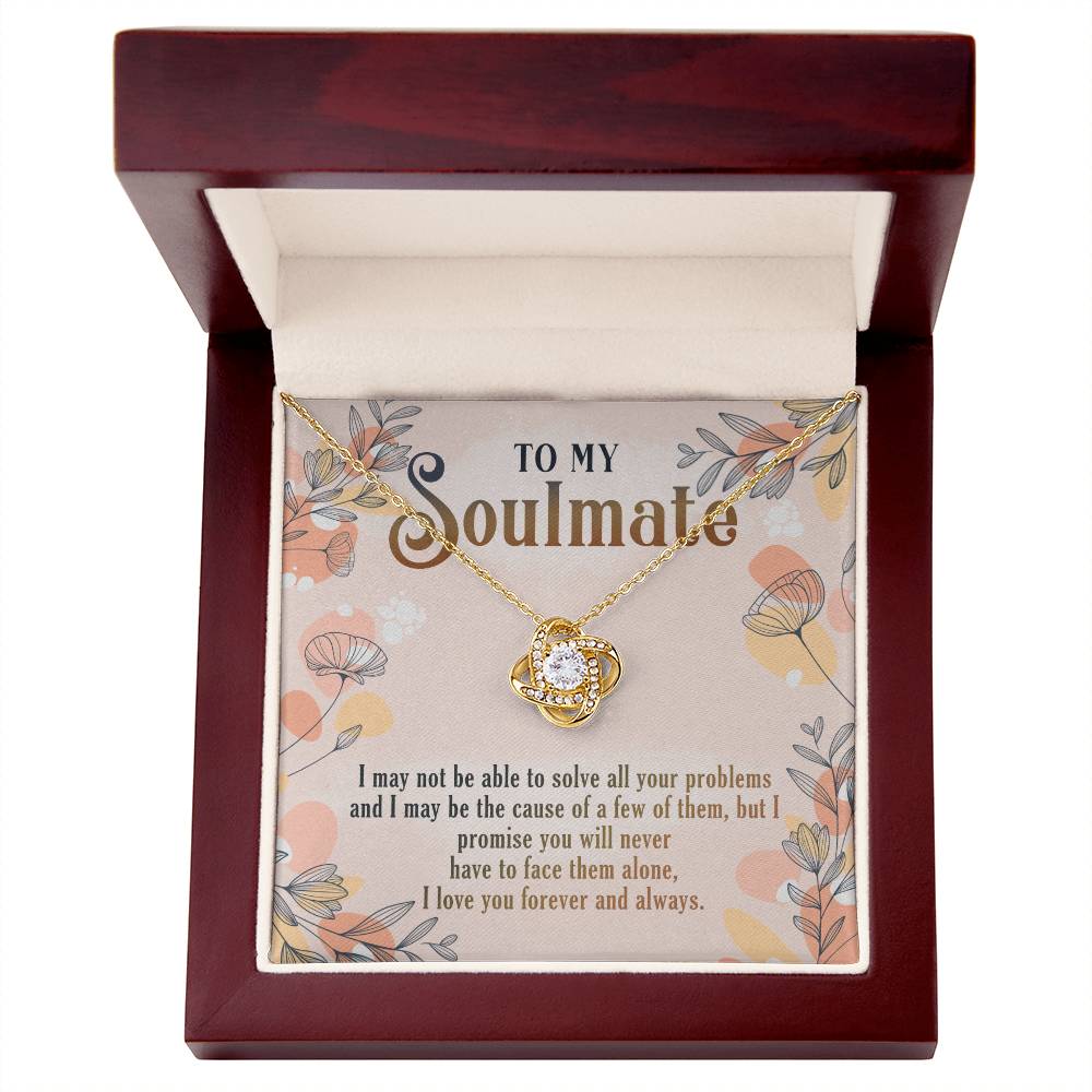To My Soulmate Necklace Gift From Husband, Boyfriend To Wife, Girlfriend, Soulmate Gift Love Knot Necklace On Valentines Day Christmas Necklace for Her Romantic, Jewelry Gift For Women