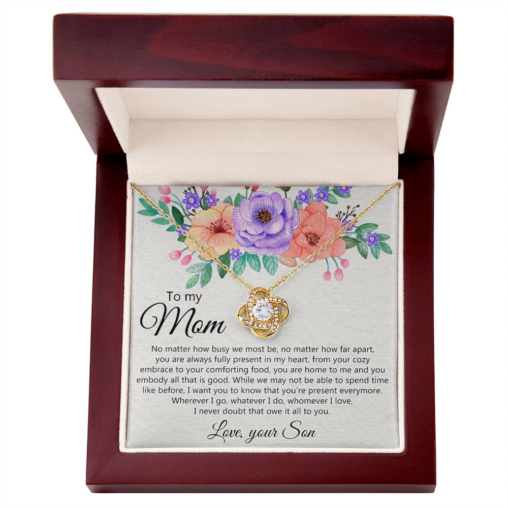 To My Mom Love Your Son Necklace, Meaningful Gift Necklace for Mom, To My Mom Love Knot Necklace, Jewelry Gift For Women, Pendant Gift for Mom, Son to Mom Jewelry Mom Gift Necklace on Mother's Day