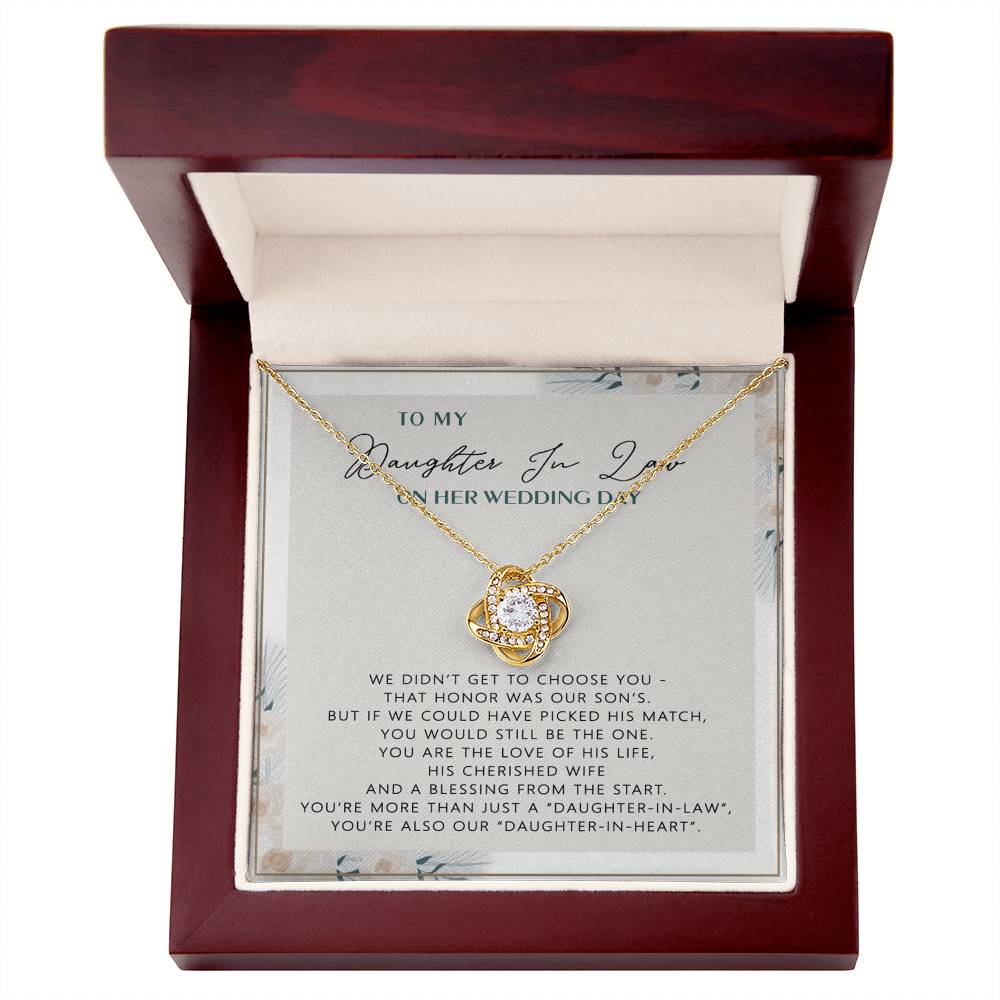 The Love Knot Necklace Daughter,  To My Daughter On Your Wedding Day Necklace From Mom, Bride Gift From Mom, Mother Of The Bride Gift To Daughter, Daughter's Wedding Day Keepsake Gift Unique Gift