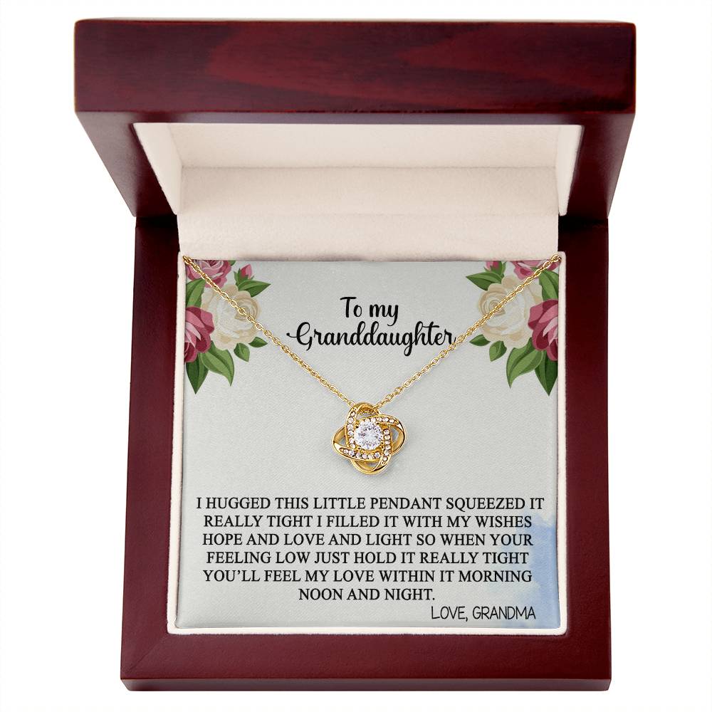 Love Knot Necklace Granddaughter Gifts From Grandma Grandpa - Granddaughter Necklace Card Message Gifts With Message Card and Gift Box On Graduation Gift Birthday Gift Christmas Inspirational Quotes