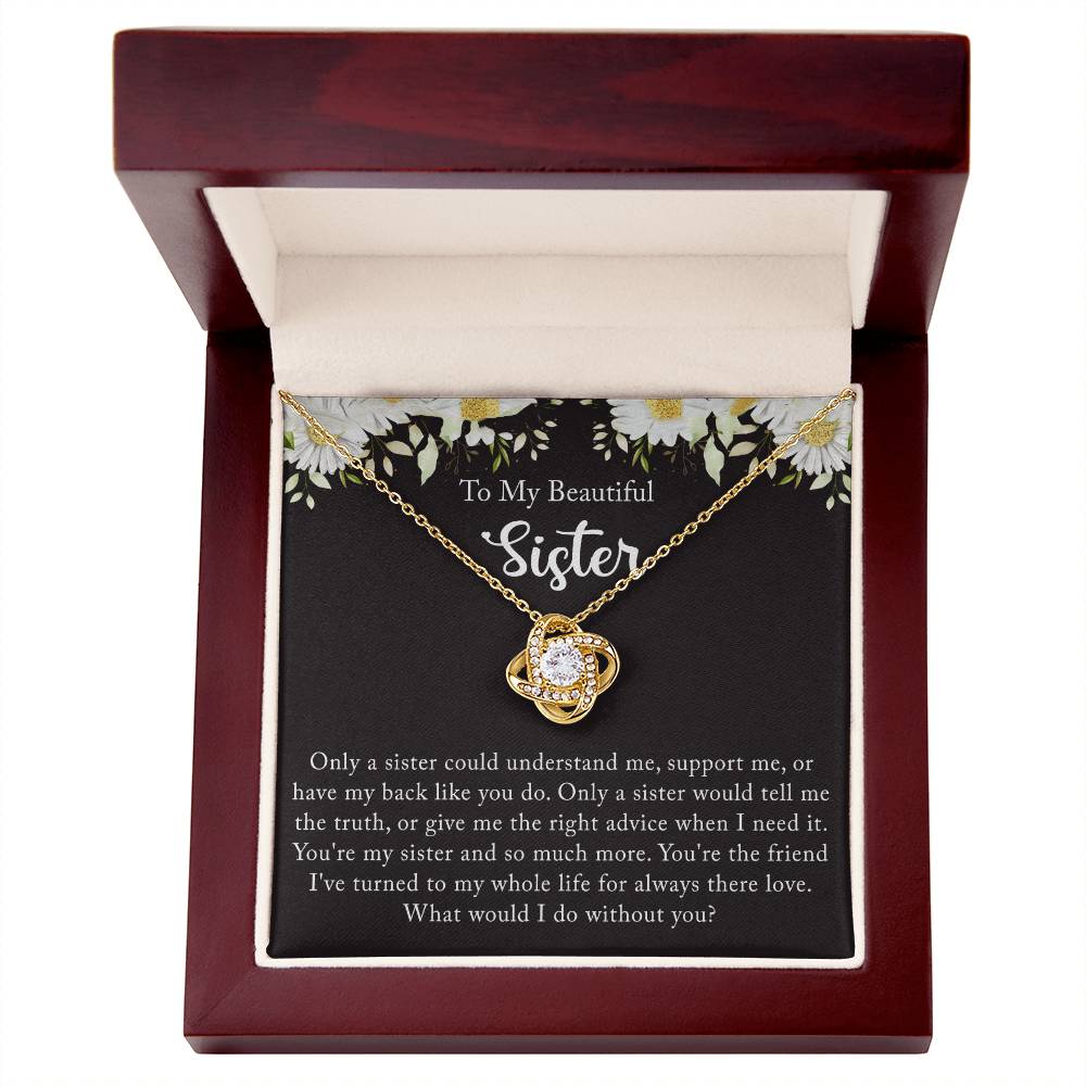 Personalized Gift Necklace - Love Knot Necklace, Sister Wedding Gift from Bride, Sister of the Bride Necklace, Sister Wedding Gift, Thank you Gift to Sister Maid of Honor, Matron of Honor Necklace