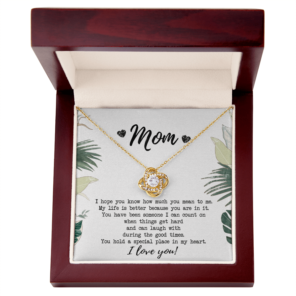 Mothers Day Necklace Gift, Gift Necklace for Mom, To My Mom Love Knot Necklace From Daughter, Mother And Daughter Gift Necklace, Jewelry Gift For Women, Mother Gift Necklace I Love You