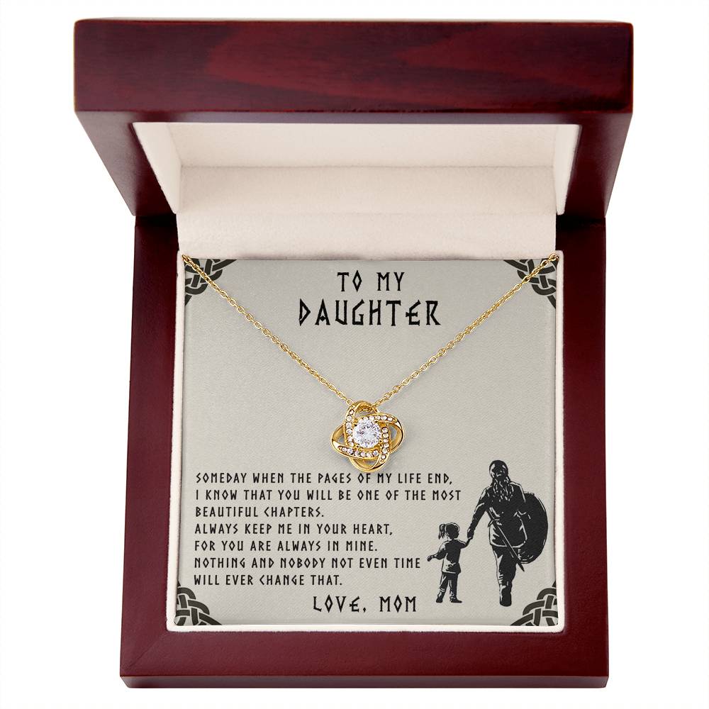 Mother Daughter Gift Necklace, Mother To Daughter Gifts From Mom, Necklace For Her, Viking To My Daughter Necklace From Mom On Graduation Gift, Birthday Christmas For Badass Daughter Beautiful Girl