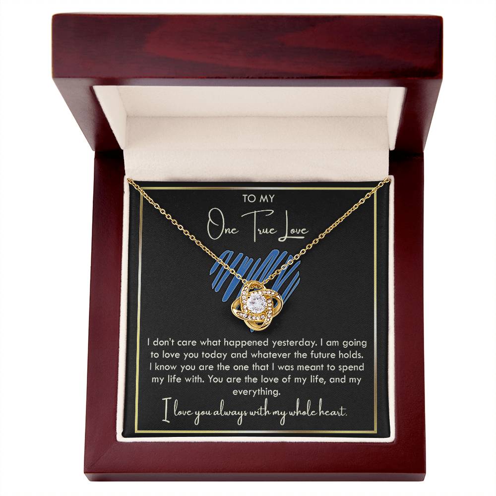 To My Girlfriend Necklace From Boyfriend, Husband, To My One True Love Knot Necklace With Message Card, Gift Necklace For Soulmate, Wife On Valentine s Day Gift For Wife, Soulmate Birthday Gift