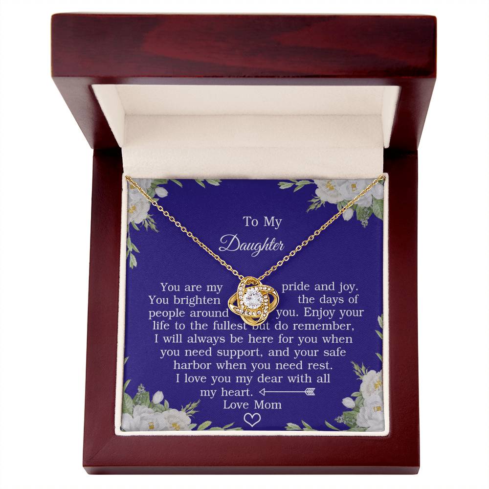 To My Daughter Love Knot Necklace From Mom And Daughter Pendant Gifts For Daughter's From Mother To Daughter Jewelry Gift For Girls, Daughter Necklace Gift From Mother, Daughter To Mom Jewelry