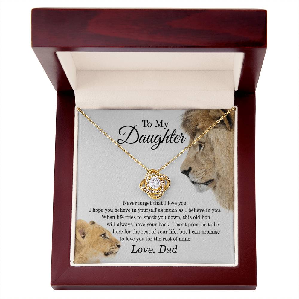 Father To Daughter Lion Gifts Necklace From Dad, To My Daughter Necklace From Daddy On Graduation, Birthday, Valentines, Christmas For Badass Beautiful Girls Jewelry Gift For Girls, Little Girl