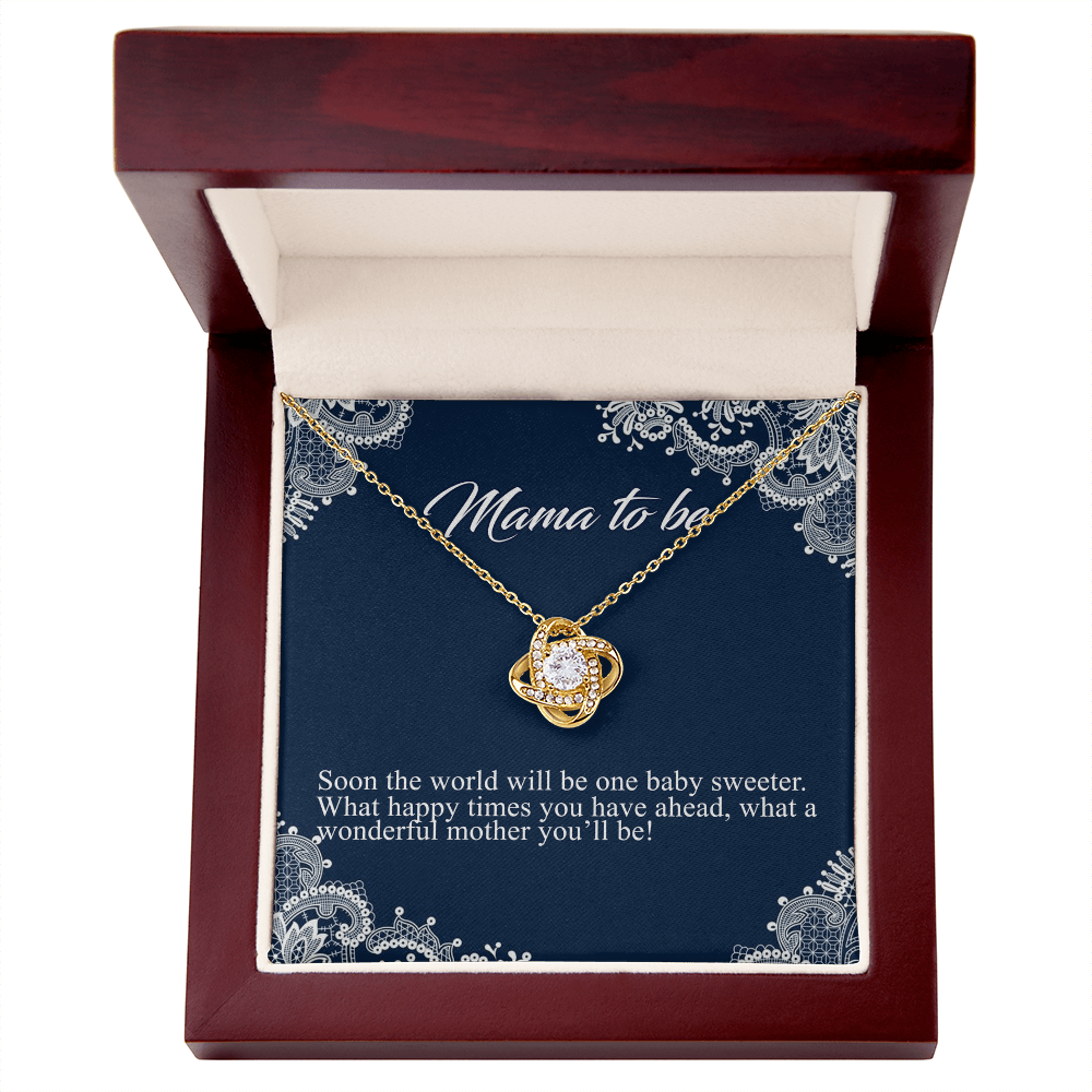 Mama To Me Gift Necklace, To My Mom Love Knot Necklace Gift For Mom From Daughter, Soon The World Mom Jewelry Gift For Women, Mother, Womenderful Mother Gift Necklace For Mama To be Pendant Gift
