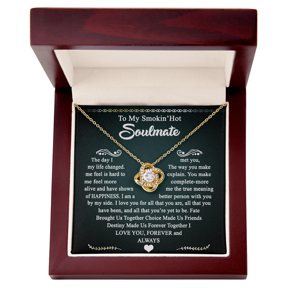 To My Smokin Hot Soulmate Necklace Gift From Husband, Luxury Jewelry For Wife, Girlfriend, Couples Gifts Neckalce, Soulmate Necklace Gift On Christmas Wedding For Her, Jewelry Gift For Women
