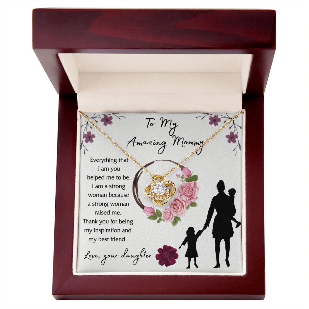 Mom And Daughter Gift Necklace, To My Amazing Mom Necklace From Daughter, Necklace Gift For Mom On Birthday Gift Anniversary Mother's Day Necklace Gift Mom Love Knot Necklace Jewelry Gift For Women