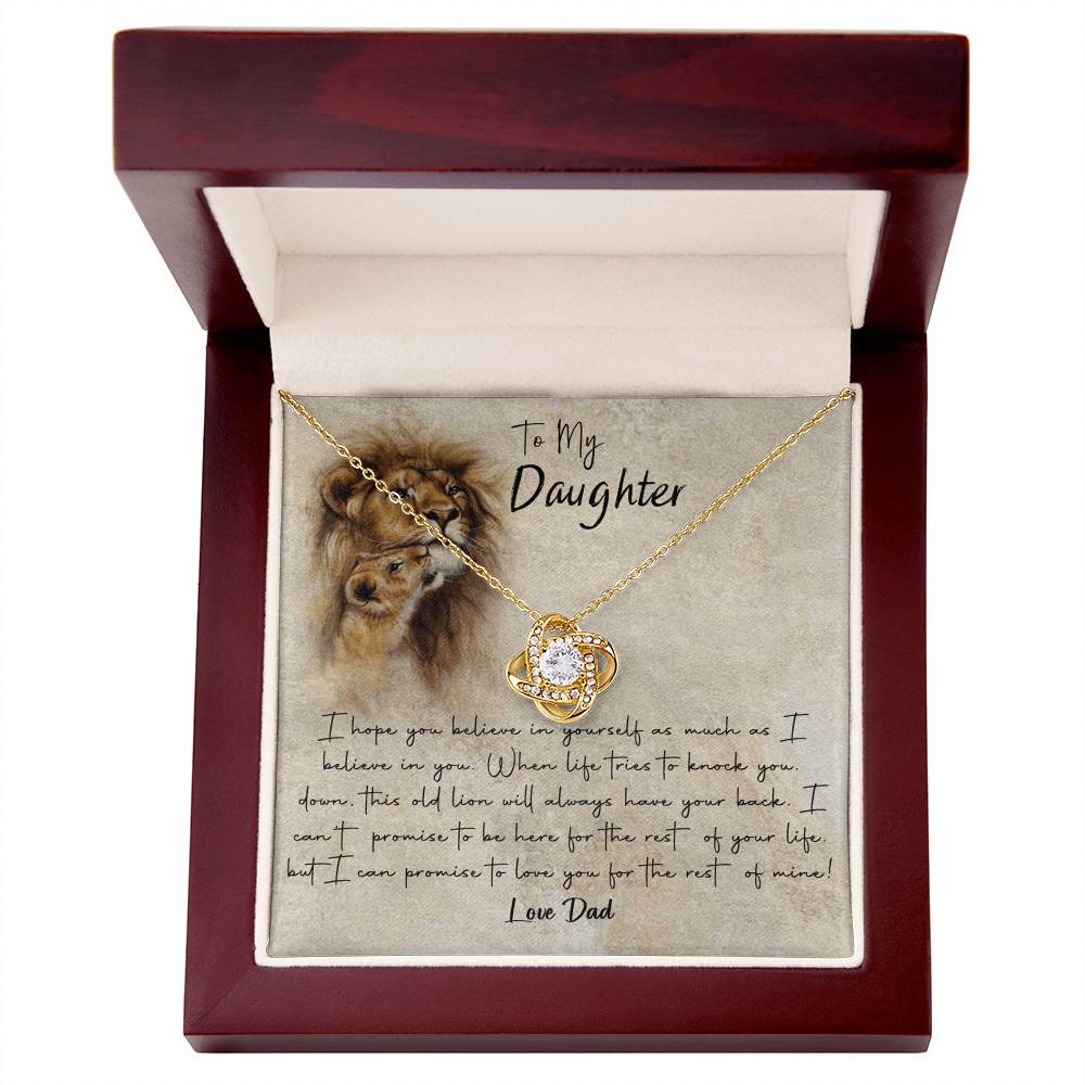 Lion To My Daughter Gift Necklace I Hope You Believe in Yourself Pendant, Dad and Daughter Necklace, Lion Daughter Gift Pendant Necklaces styles Jewelry Gift For Girls, Little Girl Necklace