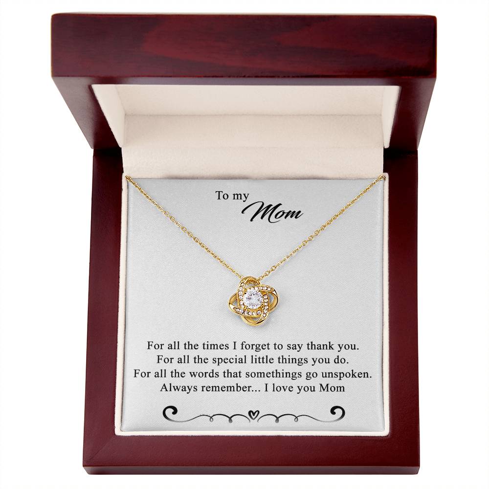 To My Mom Love Knot Necklace Special Gift Birthday Mothers Day Gift For Mom