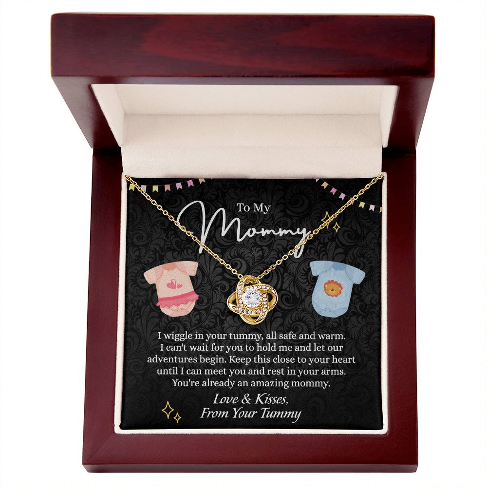 To My Mommy Love Knot Necklace, Mommy Gifts Necklace from Baby, Mommy Gift Necklace from Baby to Mom On Birthday, Gifts for Mom from Baby, New Mom Gift From Husband, New Mom Jewelry Gift For Wome
