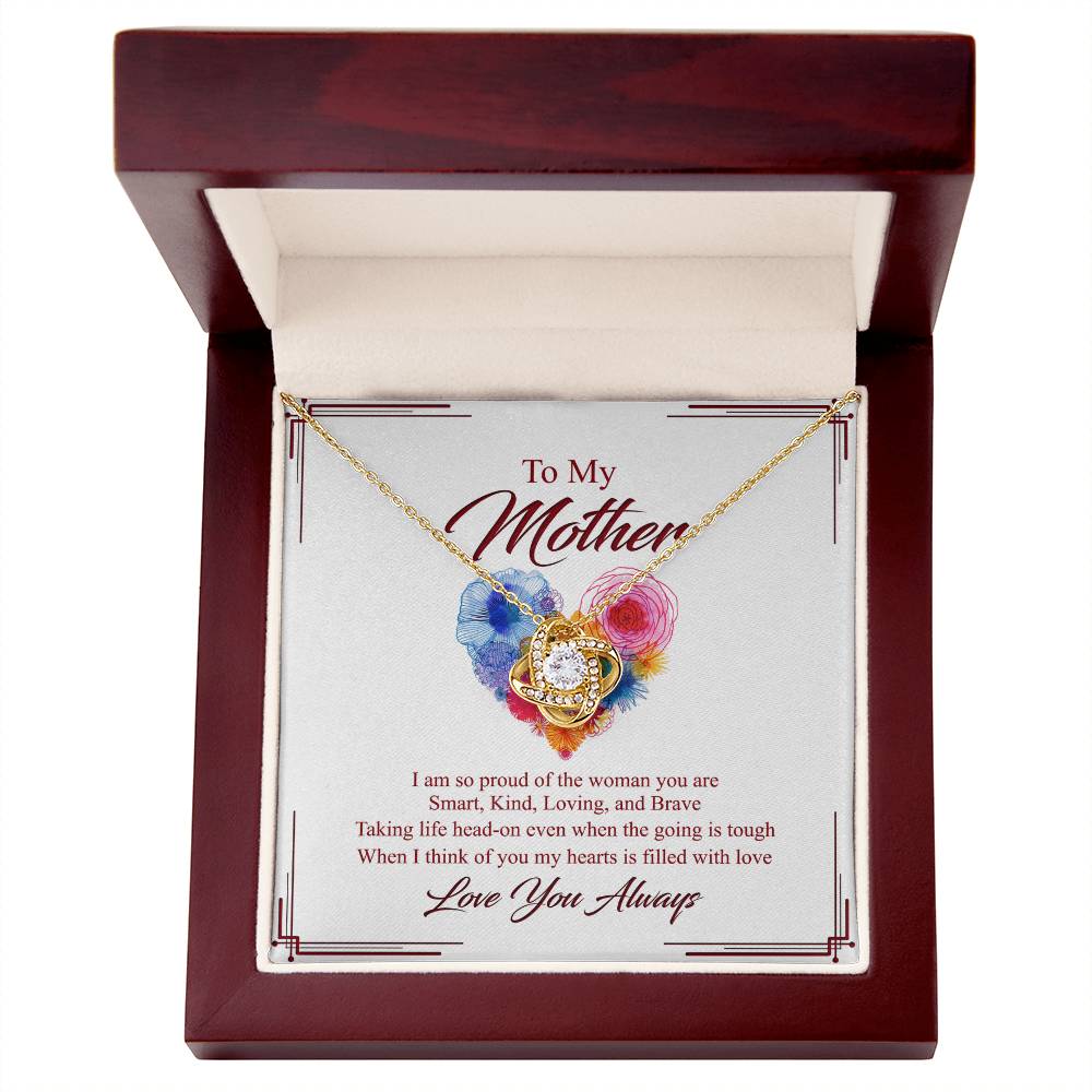 Mother Gift Necklace, To My Mother Love Knot Necklace Gift From Daughter And Mother Love Knot Pendant Gift For Mom Bonus Mom Gift Necklace Love You Always Pendant Gift For Mom Jewelry Gift For Women