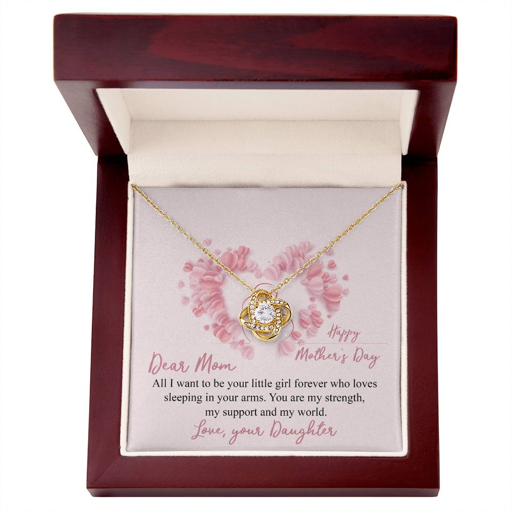 Mother And Daughter Necklace, To My Mom Necklace From Daughter, Happy Mother Day Necklace Gift For Her, Dear Mom Necklace, Your Littler Girl Necklace For Mom On Mother's Day, Anniversary, Christmas