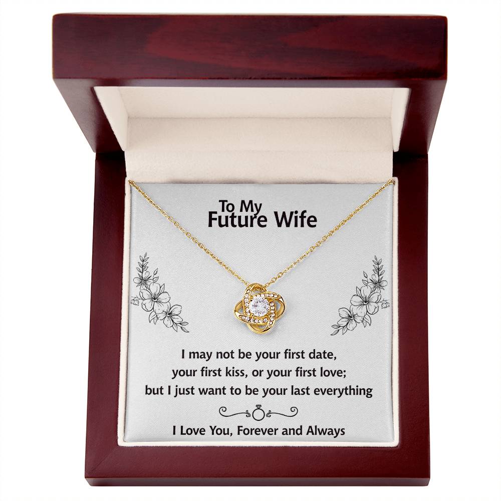 To My Future Wife Necklace, Love Knot Necklace For Girlfriend With Box And Message Card Soulmate Gift Necklace, Necklace For Her From Boyfriend, Jewelry Gift For Women, One Year Anniversary Pendant