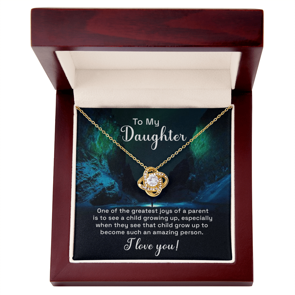 To My Daughter Love Knot Necklace From Parent, Daughter Gift Necklace From Mom, Step Daughter Necklace, Gift Necklace For Stepdaughter, Bonus Daughter Gifts, Step Daughter Gifts Love Knot Necklace