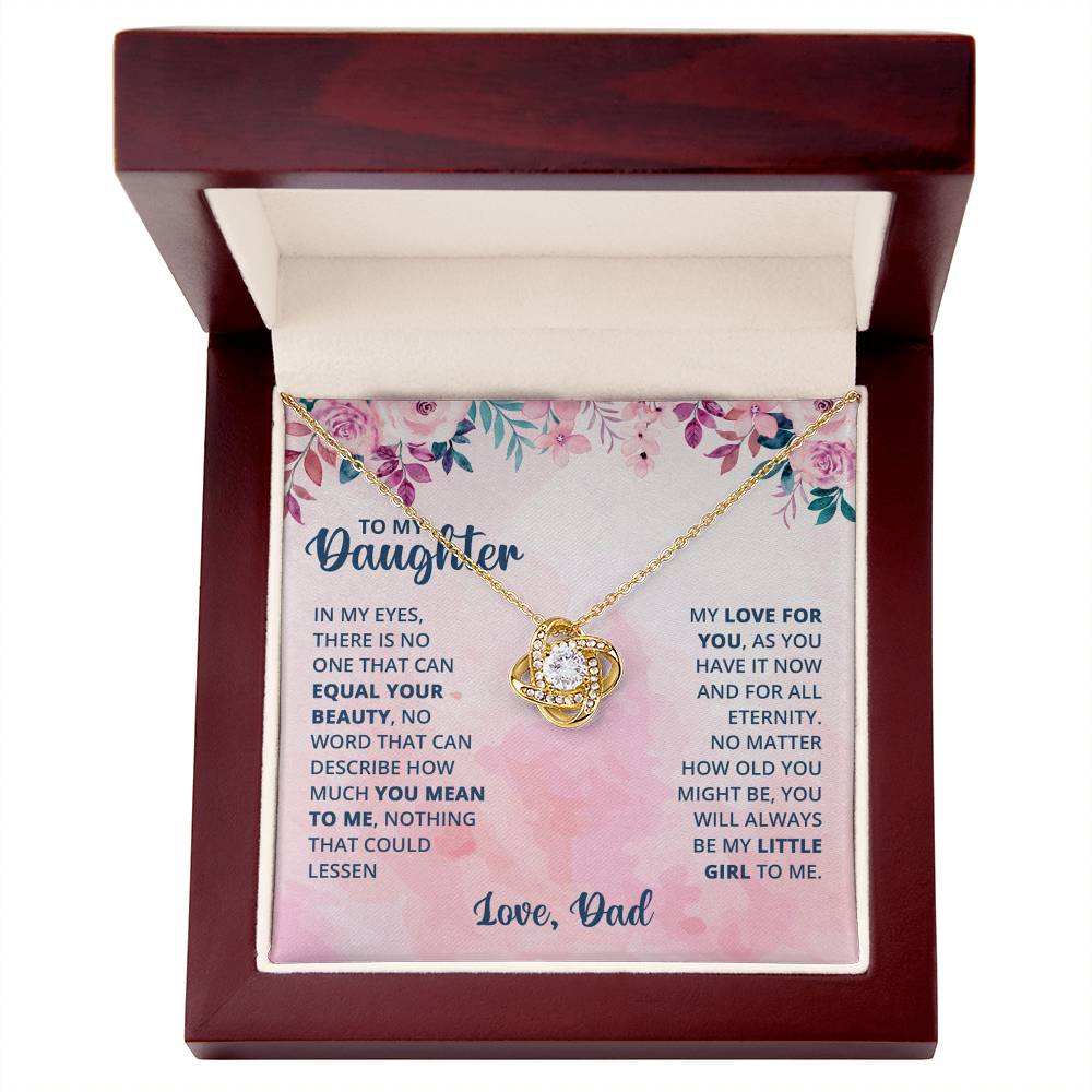 Father To Daughter Gifts Necklace From Dad, Father And Daughter Love Knot Necklace, To My Daughter Necklace From Daddy On Graduation, Birthday, Valentines, Christmas For Daughter Beautiful Girl