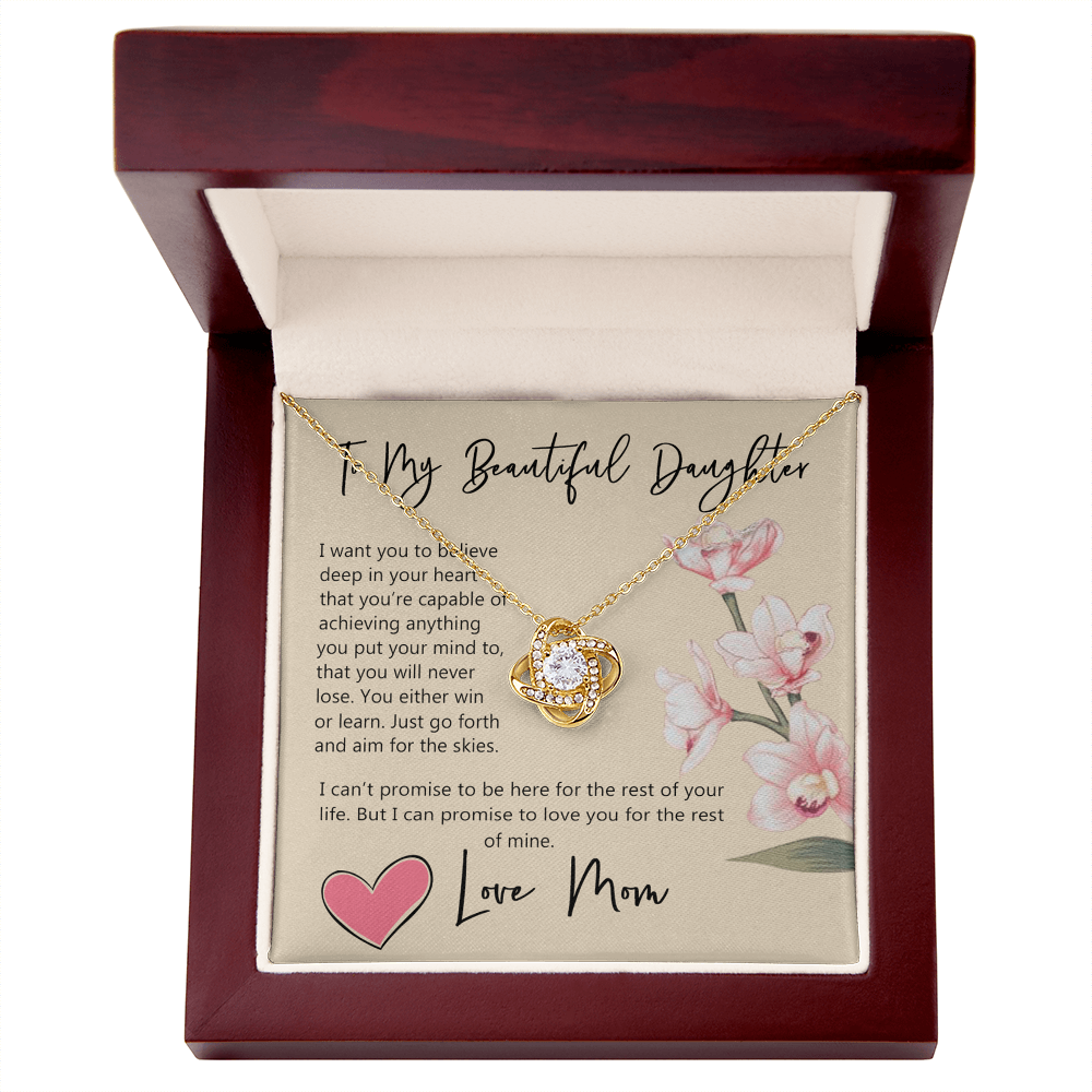Daughter Gift Necklace, To My Beautiful Daughter Necklace From Mom, Mother, Necklace Jewelry For Daughter, Mother And Daughter Necklace Pendant Gift On Christmas, Anniversary Graduation Gift