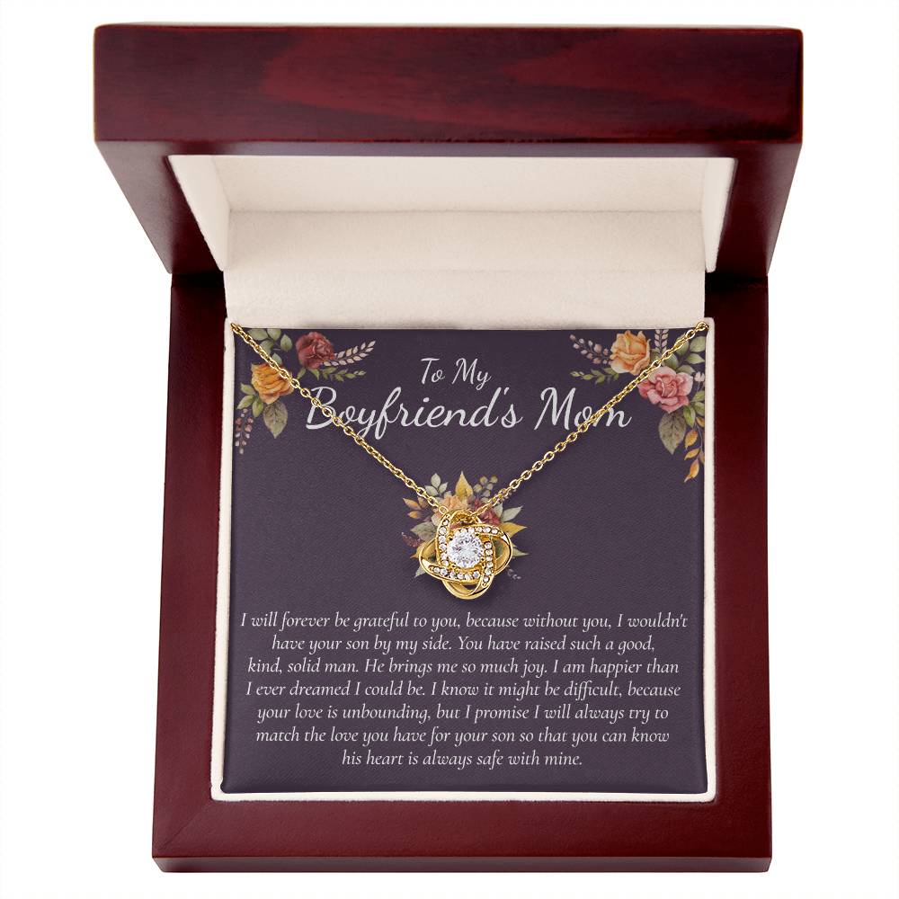 To My Boyfriends Mom Necklace From Girlfriend, Gifts Necklace for Boyfriend's Mom, Thank You Gift Necklace For Boyfriend's Mom, Boyfriends Mom Love Knot Necklace For Her, On Mothers Day, Christmas