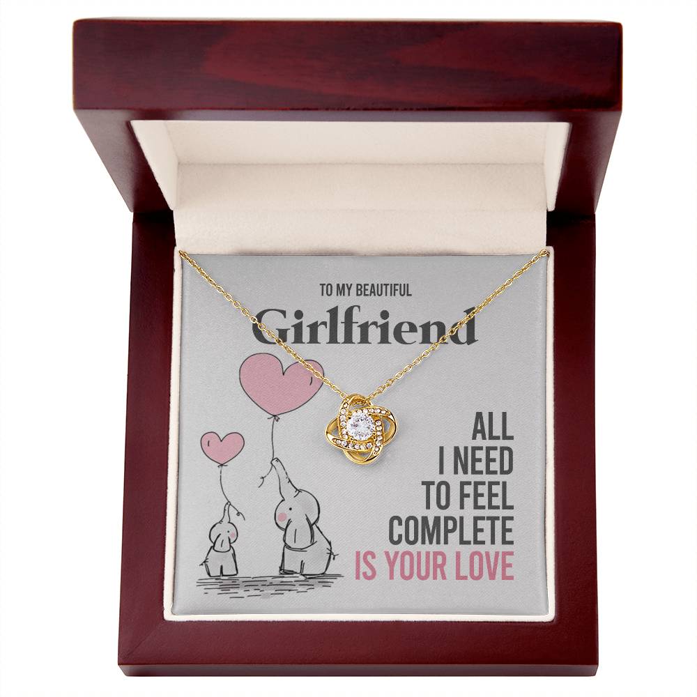 To My Girlfriend Gift Necklace Romantic Girlfriend Birthday Gifts for Girlfriend From Boyfriend, Husband, Girlfriend Gift Necklace - Jewelry Gift For Girls, Love Knot Pendant Gift For Girlfriend