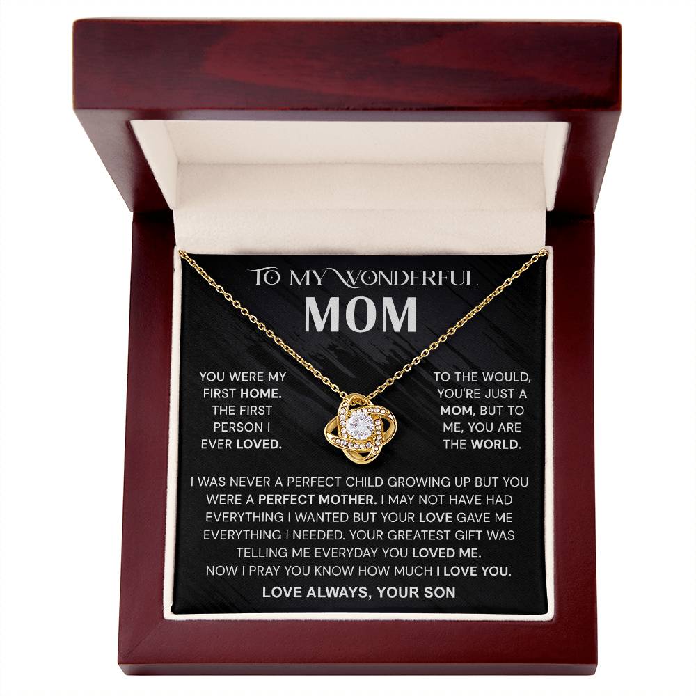 To My Mom Necklace From Son, Mother And Son Necklace Gift For Mom, Jewelry For Women, Wonderful Mom Gift Necklace, Gifts for Women, Birthday Mother's Day Wedding Valentine Christmas Jewelry Gifts