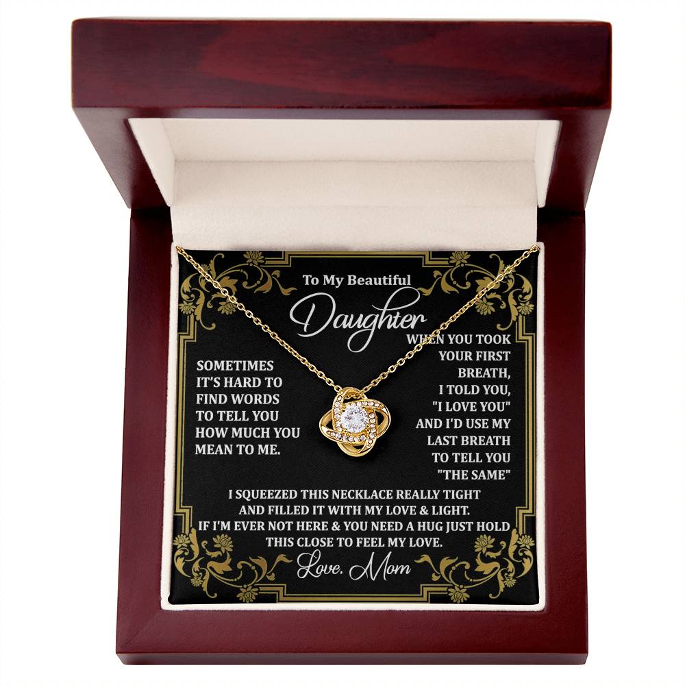Personalized Gift Necklace For Daughter, Message Card Jewelry, Handmade Necklace  For Daughter Message Card & Box, To My Beautiful Daughter Necklace From Mom Gift Pendant Mother And Daughter Gift