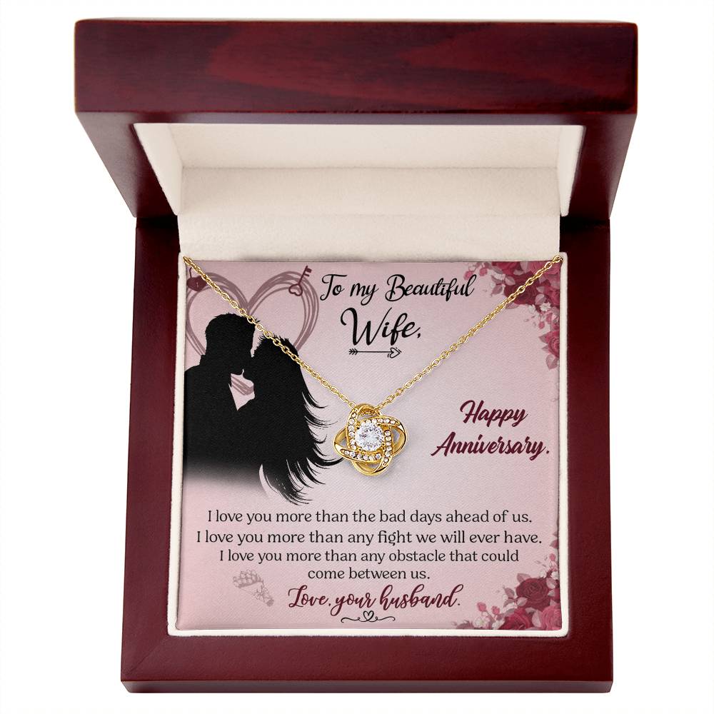 To My Beautiful Wife Necklace From Husband Valentines Day Necklace Gift For Wife Soulmate Gift Necklace Personalized Gift Jewelry For Women, Romantic Gift Necklace, Happy Anniversary Necklace
