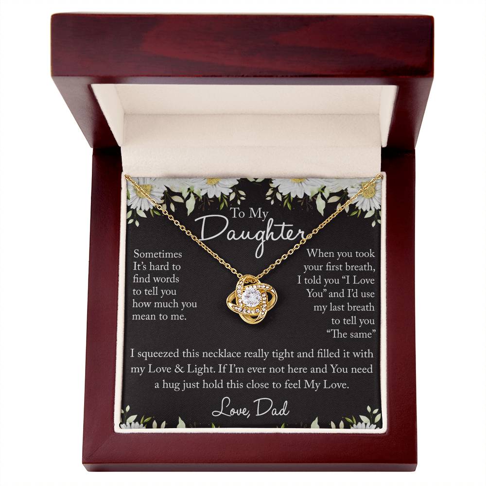 Father And Bonus Daughter Necklace, To My Daughters Necklace, Love Knot Jewelry Gift From Dad Step Dad Mom Step Mom For Birthday, Graduation Gift, Thanksgiving and Christmas, Jewelry Gift For Girls