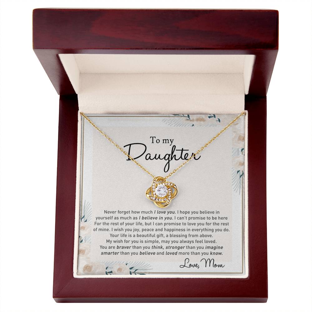 To my Beautiful Daughter Necklace With Thoughtful Card Box Gifts for Daughter from Mom Mother Daughter Gifts Jewelry for Girls Little Girl, Daughter Present On Birthday Graduation Gift Christmas