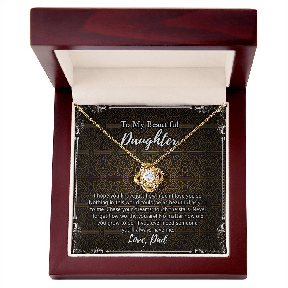 Daughter Gift Necklace, Father To My Beautiful Daughter Necklace From Dad, Jewelry Necklace Meaningful Pendant Personalized Necklace Gifts To Daughter, Father And Daughter Jewelry Gifts