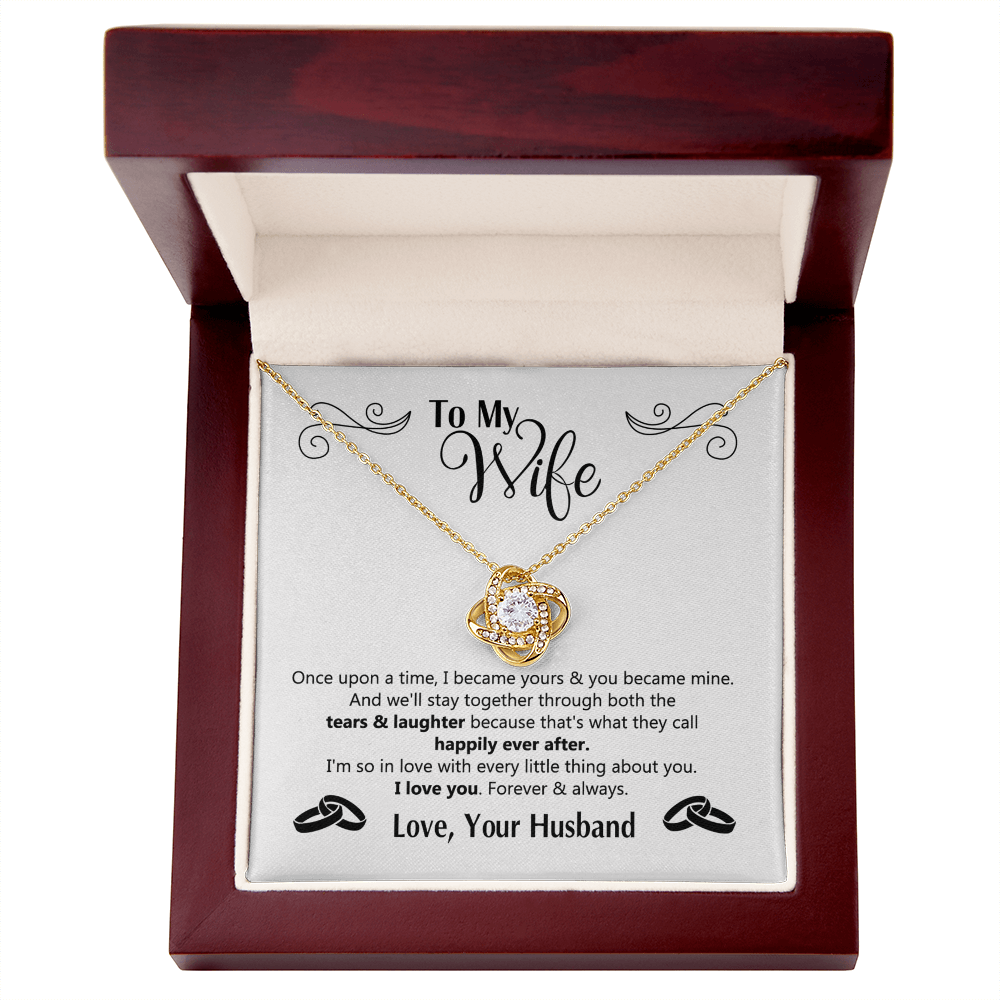 To My Wife Necklace Gift From Husband, Love Your Husband Love Knot Necklace Gift For Wife Soulmate Gift Necklace Girlfriend Husband To Wife Love Knot Pendant Jewelry Gift For Women, Woman Necklace