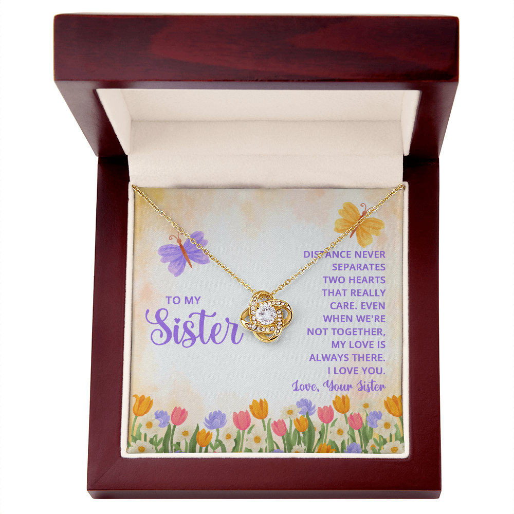 Personalized Jewelry Gift Necklace - To My Sister Love Knot Necklace From Sister, Brother, Sister Gift Necklace On Wedding Gift from Bride, Sister the Bride Necklace, Thank you Gift Pendant Sister