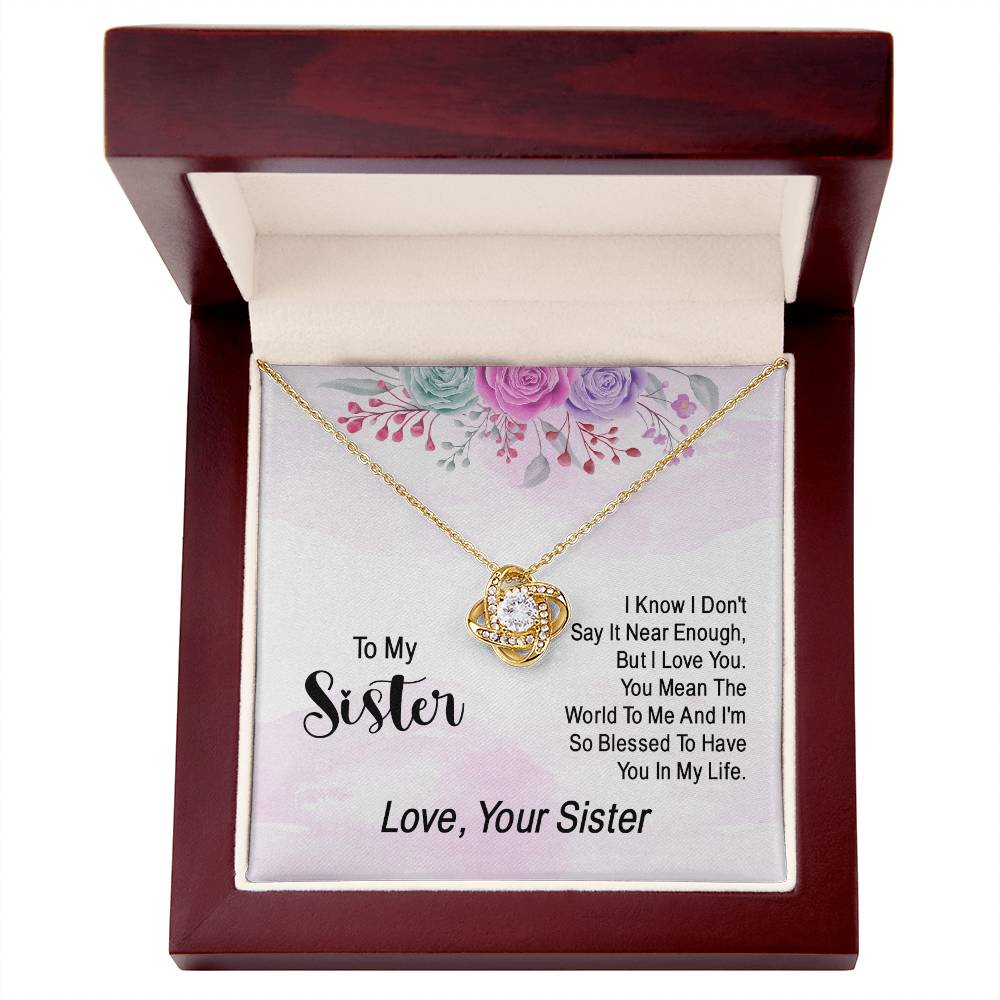 To My Soul Sister Love Knot Necklace, Sisters at Heart, Sister Necklace Gift From Sister Love Knot Pendant, BFF Gift Necklace, Unbiological Sisters Gift Necklace Sister in Law Bonus Sister Necklace