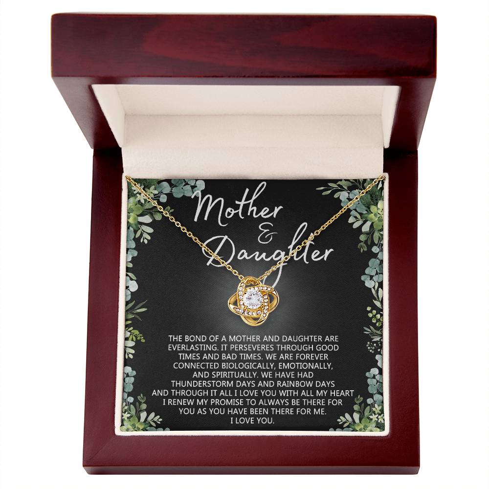 Mother And Daughter Necklace, Mothers day Necklace Gift For Mother, To My Mother Love Knot Necklace Gift From Daughter To Mom Jewelry Gift For Women Bonus Mom Boyfriend's Mom Gift Necklace