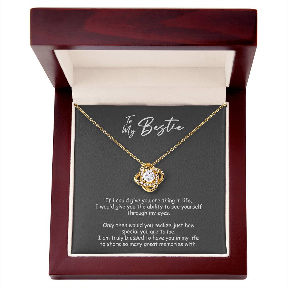 To My Badass Bestie Necklace From Men, Boyfriend, Besttie Gift Necklace, Bestie Wedding Gift Love Knot Pendant, Bridesmaid Gift for Badass Bestie Love Knot Necklace On Valentine's, Anniversary
