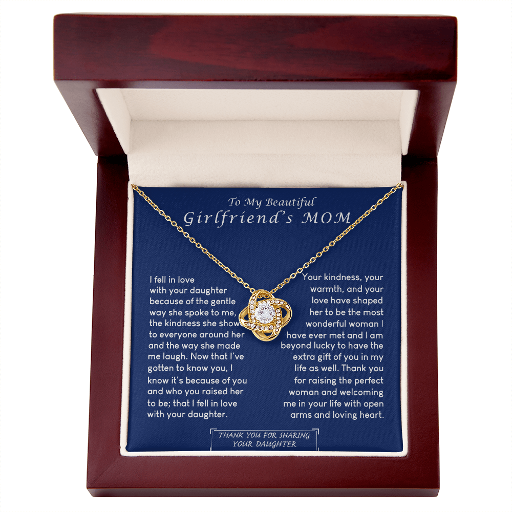 To My Girlfriend's Mom Necklace, Beautiful Girlfriend's Mom Necklace From Daughter Girlfriend's Mom Love Knot Necklace Gift Necklace For Girlfriend's Mom From Daughter Girlfriend's Mom Gift Necklace