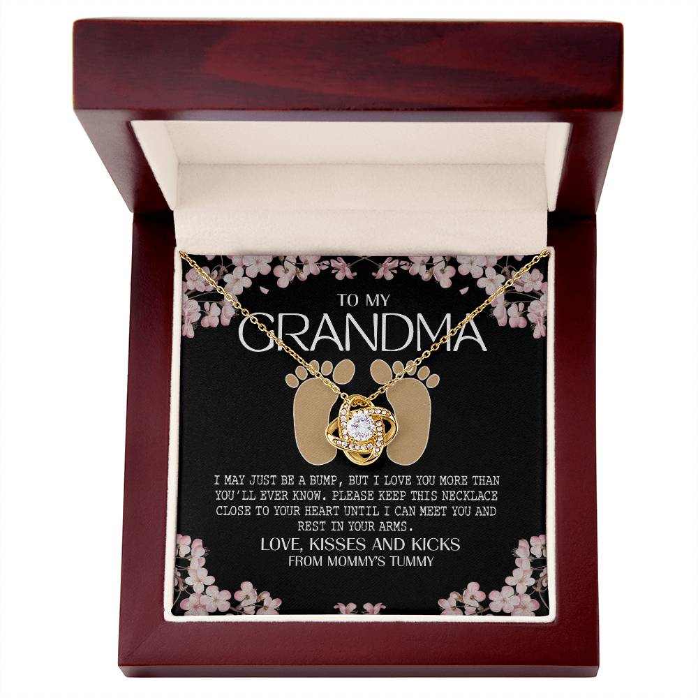 Jewelry Gift for Women, Grandma - To My Grandma Love Knot Necklace From Mommy's Tummy, Grandma And Granddaughter Gift Necklace, This Necklace Close To Your Heart Pendant, My Grandma Gift Necklace