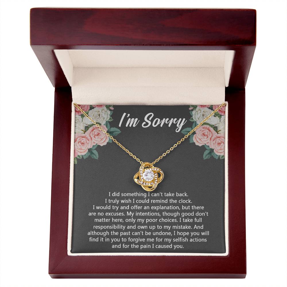 I'm Sorry Gift Necklace for Her, Apology Gifts Necklace for Girls, Woman Sorry Gift Necklaces with Meaningful Message Jewelry Sorry Gift Love Knot Necklace For Girlfriend Wife Soulmate Best Friend