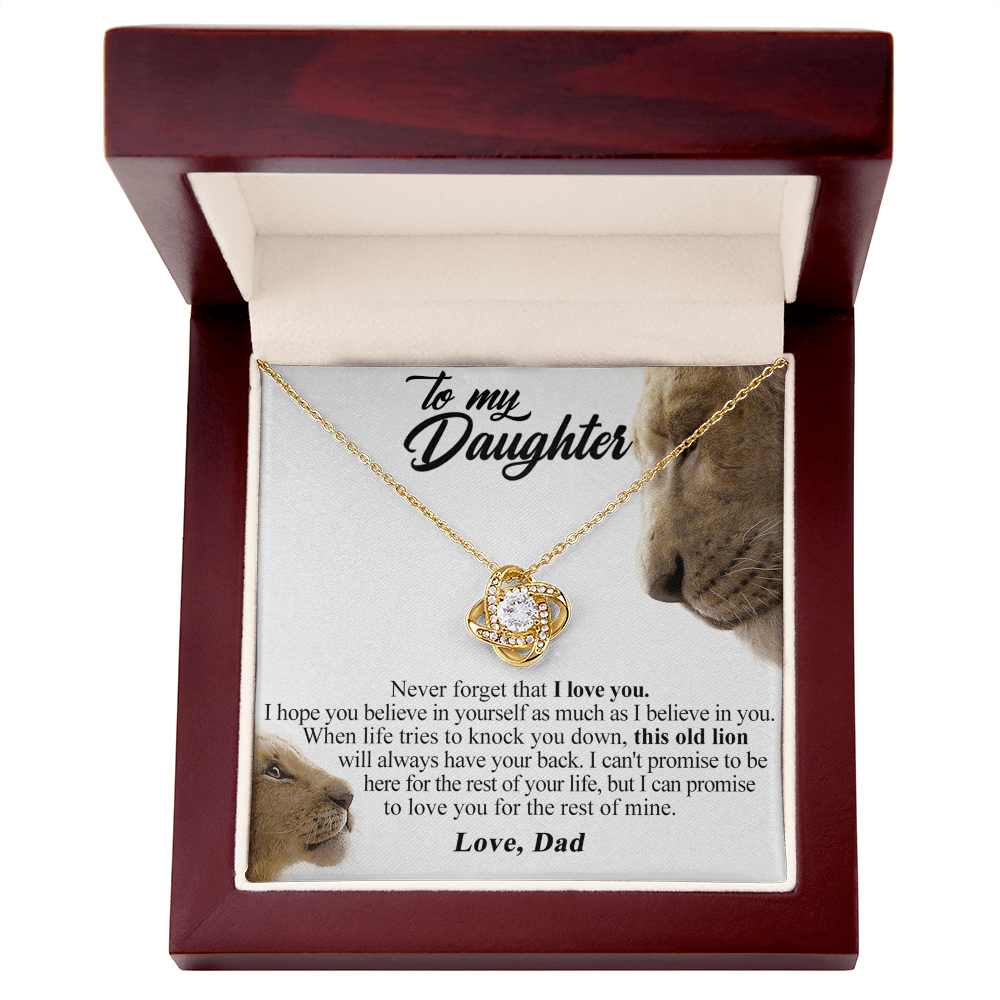 Daughter and Bonus Daughter Gift Necklace, To My Daughters Necklace Love Knot Jewelry Gift From Dad Step Dad Mom Step Mom For Birthday, Graduation Gift, Thanksgiving and Christmas For Daughter