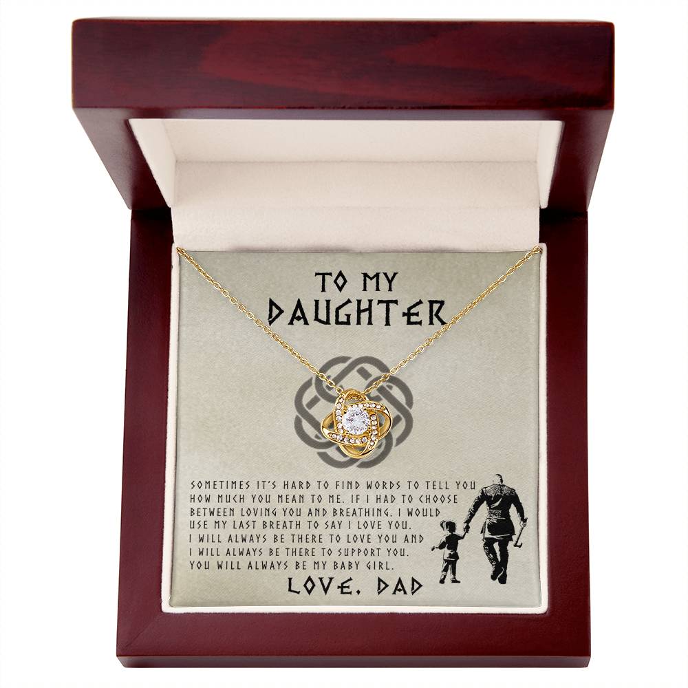 Viking Daughter Necklace From Dad To My Shieldmaiden Daughter Always Remember You Are Braver Than You Believe Necklace Message Card and Gift Box styles On Birthday, Christmas Graduation Gift