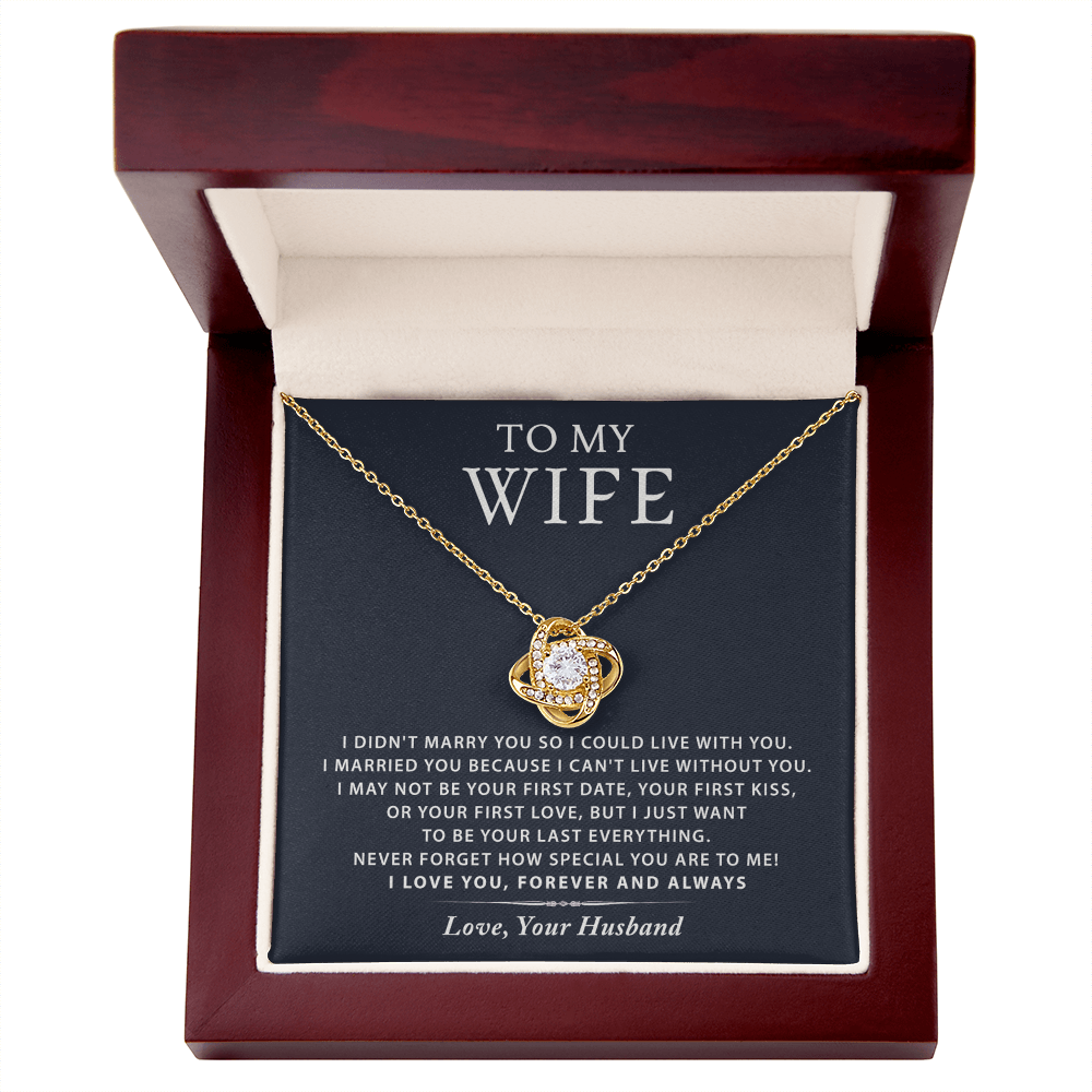 To My Wife Necklace From Husband, Wife Gift Necklace, Husband And Wife Love Knot Necklace - Necklace For Wife From Husband Marry Gift Necklace On Birthday Gift, Anniversary, Valentine Day, Christmas
