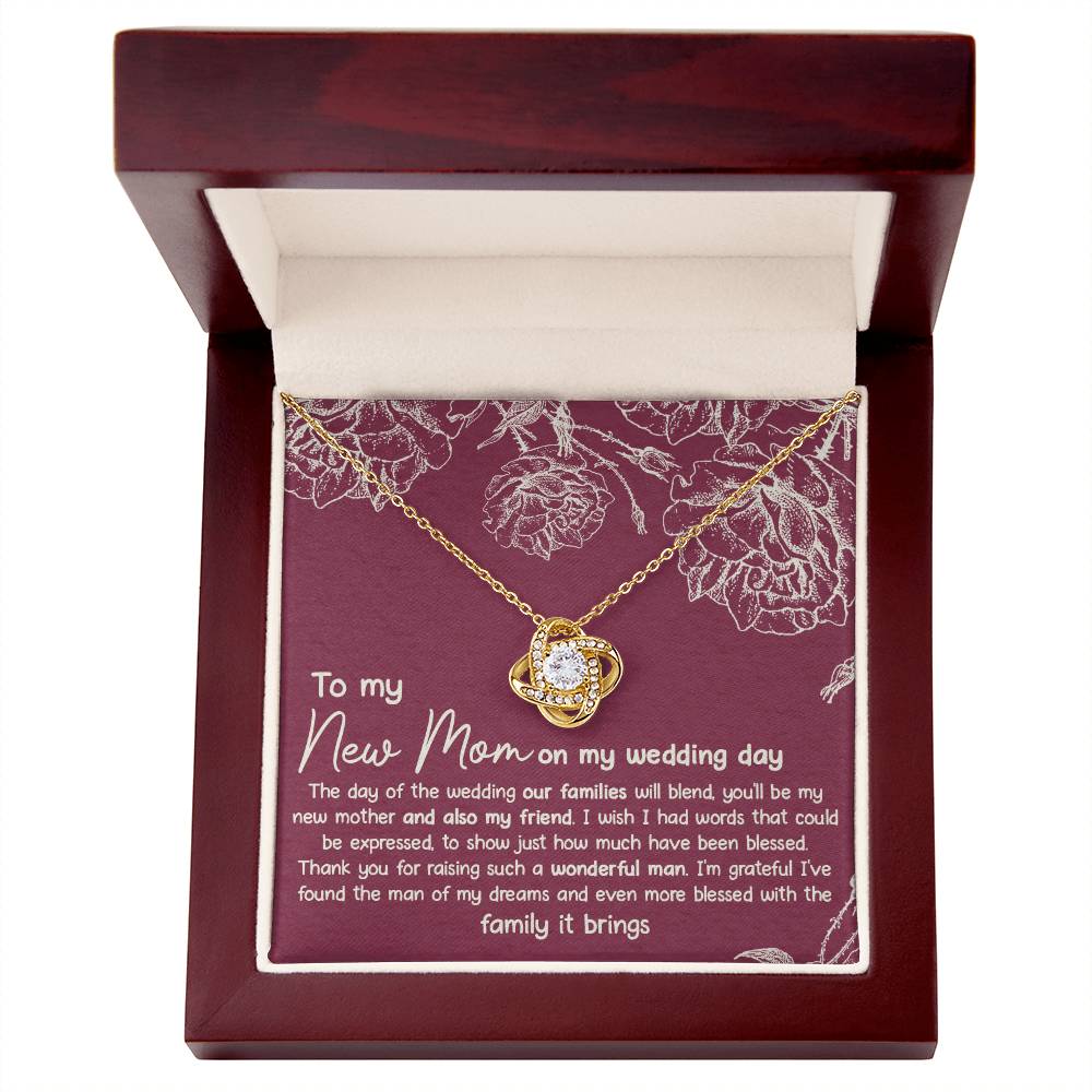 New Mom Necklace, To My New Mom Love Knot Necklace Gift From Daughter, New Mom On My Wedding Day Necklace Gift For Mom, New Mom Gift Necklace, Second Mom Gift Necklace Jewelry Gift For Women, Mother