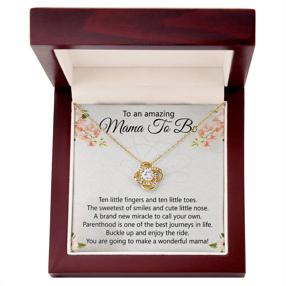 To An Amazing Mama To Be Necklace, New Mom Necklace, Mama To Be Love Knot Necklace Gift for New Mommy, Mother's Day Necklace Gift for New Mom New Mother Gift Necklace Pregnancy Gift for Mama Mommy