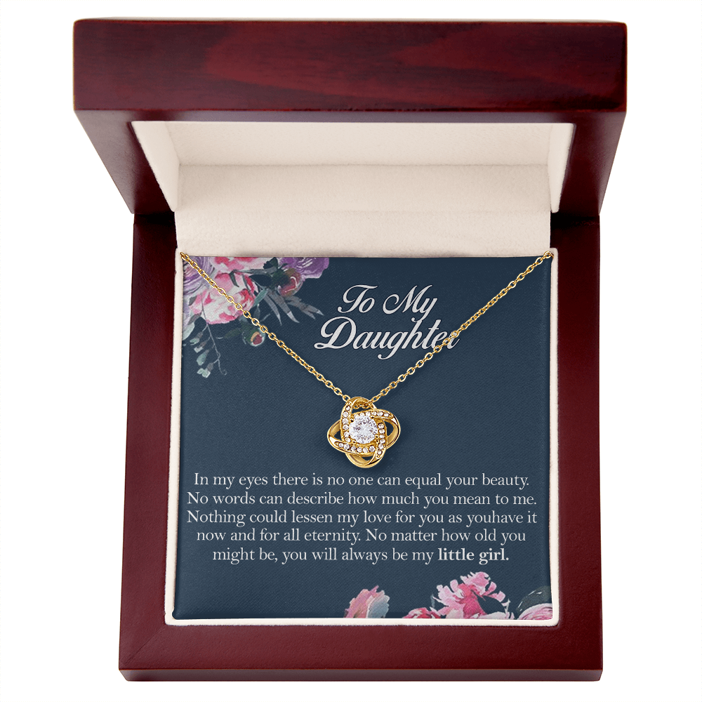 To My Daughter Love Knot Necklace From Mom, Mother And Daughter Pendant Gifts Necklace, To Daughter Pendant Gift From Mom, Little Girl Necklace Gift From Mother, Daughter Mom Jewelry Gift For Girls